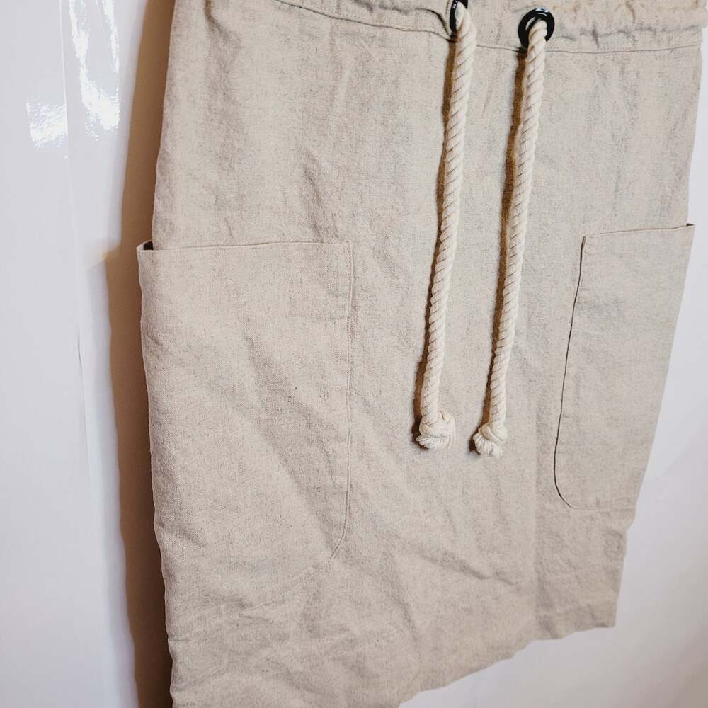 Anthropologie Maeve linen drawstring waist sheath dress Size 0 Coastal Organic - Picture 5 of 11